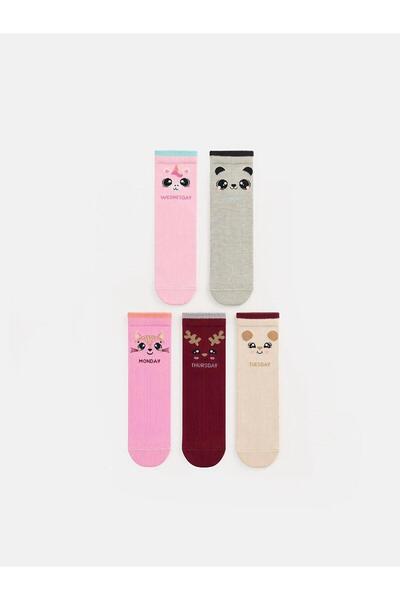 LC Waikiki 5-Pack Patterned Girls' Socks (W6)