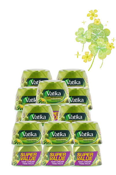 Vatika 10 قطع كريم تصفيف الشعر للتحكم في تساقط الشعر بالصبار والجرجير والزيتو...