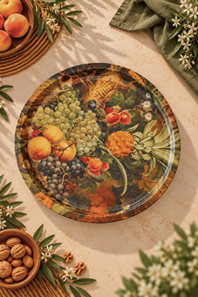 Sarkap Home 34 cm Üzüm Desenli Tepsi