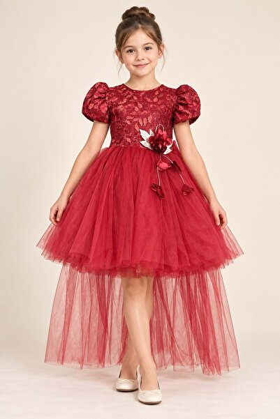 Mnk Baby&Kids Rochie de seară pentru fete Palmira cu broderie și trenă M00861...