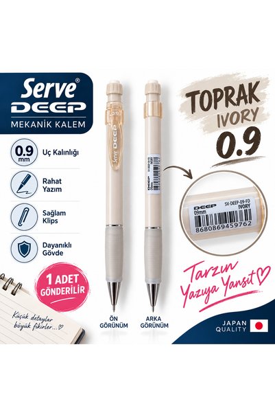 Serve Deep Toprak Serisi Versatil Mekanik Kalem 0.5 / 0.7 / 0.9 mm Renk Seçen...