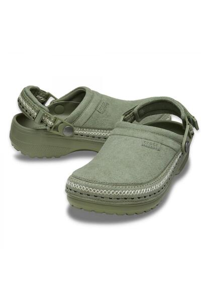 Crocs 214048 Crafted Vegan Suede Stitch Haki Unisex Terlik