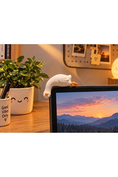 Atsutech Dekoratif Ekran Üstü Eğlenceli Ördek Figürü (7 cm) - Monitör & Lapto...
