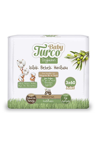 Baby Turco Doğadan Bebek Islak Mendil 3x60 Adet