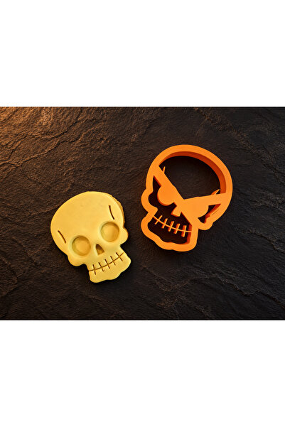 Halloween Kuru Kafa Kurabiye Kalıbı - Kafatası Hamur Kesici Cadılar Bayramı