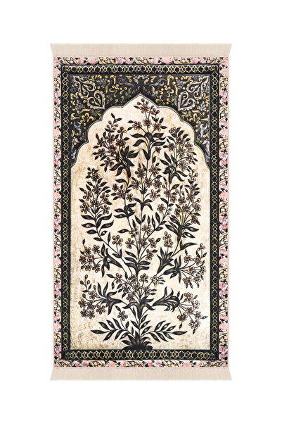 Bursa İpek Black Sponge Velvet Prayer Rug