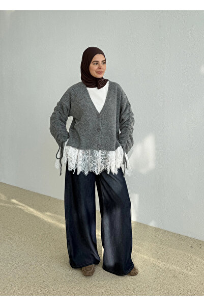 MODA AKSA 5402 KOL BÜZGÜ HIRKA ANTİRASİT
