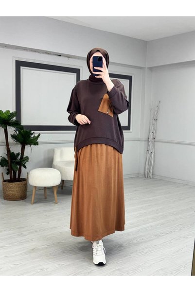 Butik Kardelen Nubuk Skirt Suit