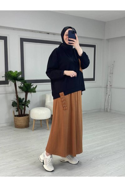 Butik Kardelen طقم تنورة من قماش النوبوك
