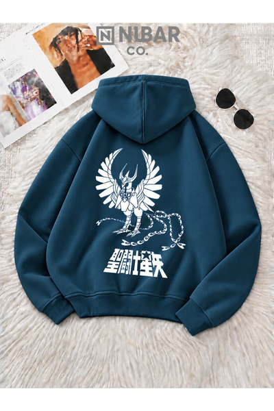 NUBAR CO. Knights of the Zodiac Premium 3 İplik Şardonlu Tasarımlı Unisex Cas...