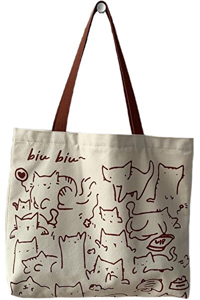 GENERAL Cute Tote Bag for Women with Zipper, Funny Purse with Cats Dogs Large...