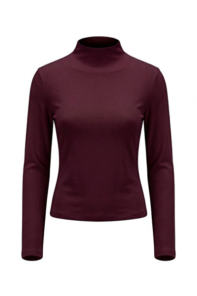 MAGARDE New Season High Neck Long Sleeve Blouse - Mürdüm