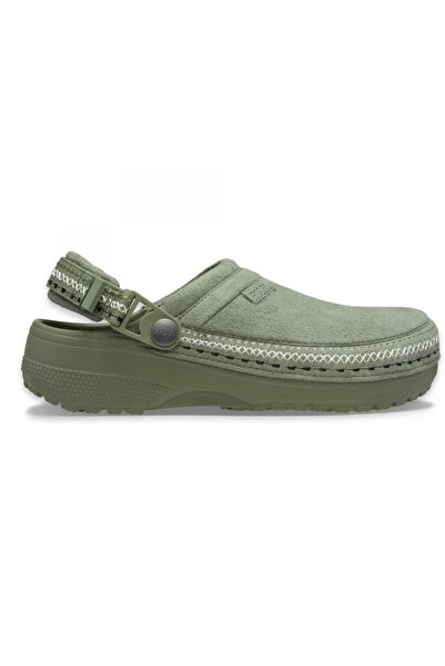 Crocs 214048 Crafted Vegan Suede Stitch Haki Unisex Terlik