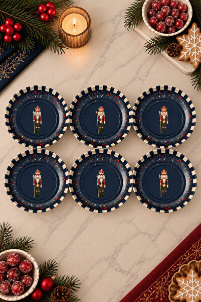 Sarkap Home 10 cm Çap, 3.2 cm Yükseklik 6'lı Nutcracker Lacivert Dondurmalık ...