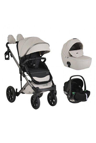 Cangaroo Количка 3 в 1 Eggo Limited сив, кожена, UV50+, столче за кола i-Size...
