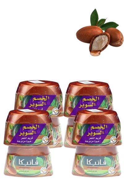 Vatika 4 قطع كريم تصفيف الشعر بالأرغان 140 مل عبوة من 2