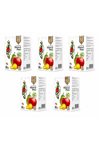 Aroma Pachet 5 cutii suc de mere si pere, presat la rece, fara zahar adaugat,...