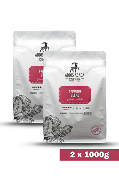 Addis Ababa Coffee مزيج إسبرسو فاخر - رغوة كثيفة - تحميص داكن - 1000 جرام - ق...