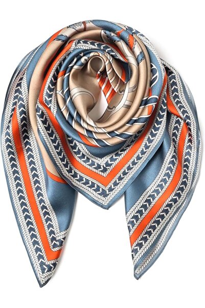 GENERAL SHIROUYU 100% Pure Mulberry Silk Scarf 35" Large Square Lightweight H...