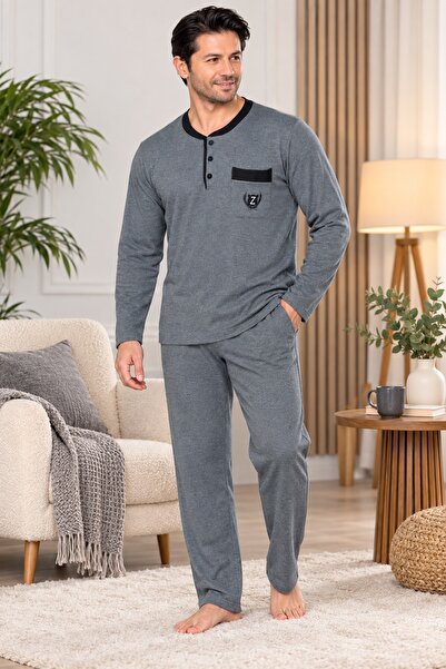 CottonVia Men's Pajama Set, 100% Cotton, Anti-Pilling, Combed Cotton Interloc...
