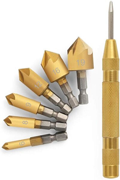 GENERAL COMOWARE Countersink Drill Bit Set- 6 Pcs Counter Sinker Drill Bits f...