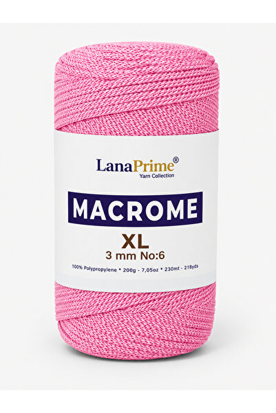 Lanaprime Sfoară de tricotat Macrame XL THICK (3mm) 250 gr Sfoară pentru genț...