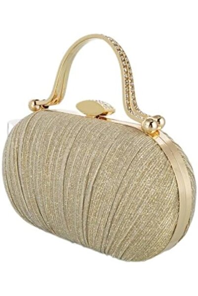 GENERAL Simcat Women Gold Clutch Purses Glitter Evening Handbag Pleated Eveni...