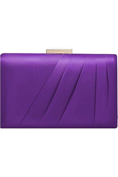 GENERAL Pleated Satin Clutch Purse For Women Wedding Bridal Clutch Bag Prom P...