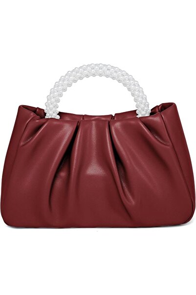 GENERAL Beatfull Evening Purse Women Small Pearl Handbags Soft Leather Ruched...
