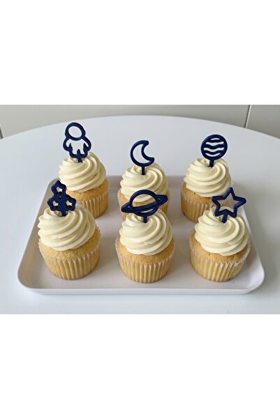 Uzay Temalı Mini Cupcake Süsü