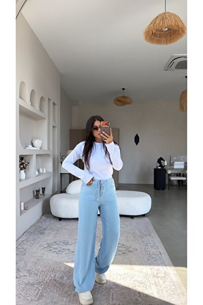 Buket Teke Kar Yıkama Açık Renk Beli İpli Dlv Tensel Denim