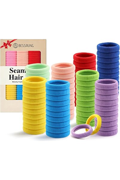 Bessrung 100PCS Black Hair Ties for Women Girls, Seamless Thick Black Hair Ba...