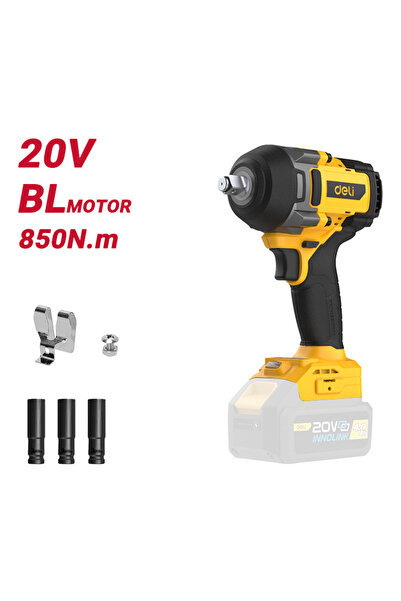 Deli DC234Z Ασύρματο Παλμικό Κλειδί χωρίς ψήκτρες 20V Solo με υποδοχή 1/2 "