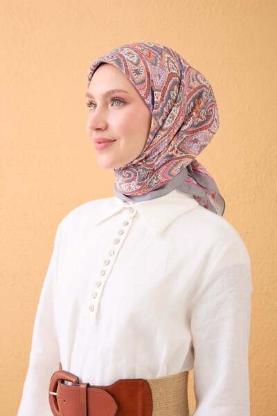 Silk Home وشاح فيلورا فينتاج بيزلي باللون الرمادي الداكن