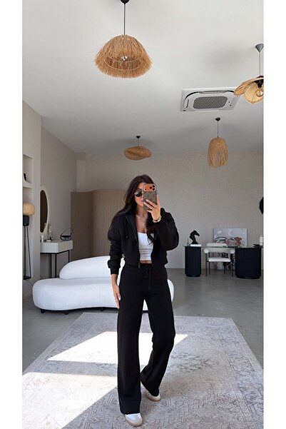 Buket Teke Black Two Thread Basic Sweatpants