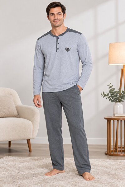 CottonVia Men's Pajama Set, 100% Cotton, Anti-Pilling, Combed Cotton Interloc...