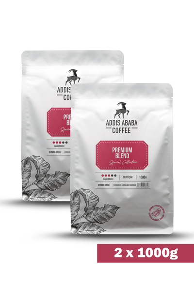 Addis Ababa Coffee مزيج إسبرسو فاخر - رغوة كثيفة - تحميص داكن - 1000 جرام - ق...