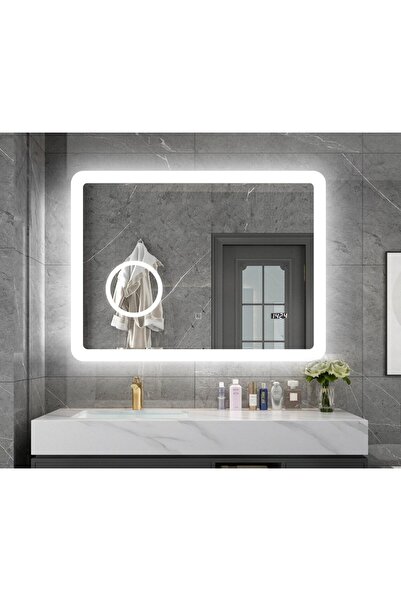 OEM Oglinda baie cu LED, Kadda H-3206, 80 x 60 cm, cu lupa, actionare touch, ...