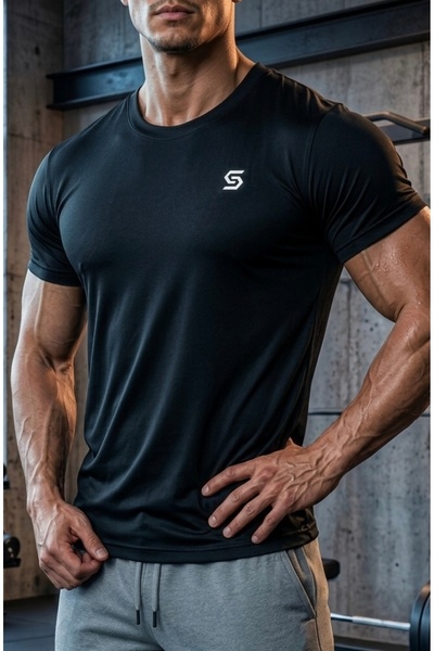 Sapevr Erkek Premium Slim Fit Spor Tişört - Esnek ve Nefes Alan