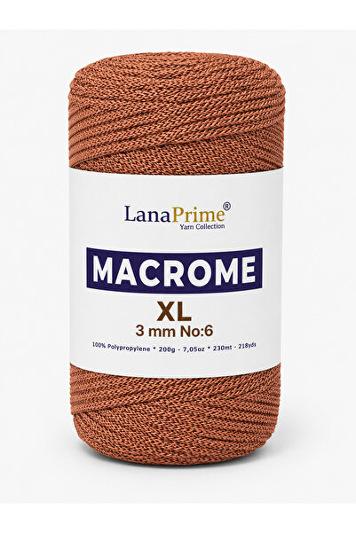 Lanaprime Sfoară de tricotat Macrame XL THICK (3mm) 250 gr Sfoară pentru genț...