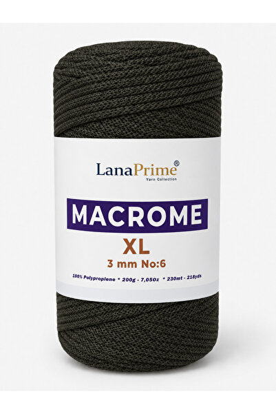 Lanaprime Sfoară de tricotat Macrame XL THICK (3mm) 250 gr Sfoară pentru genț...