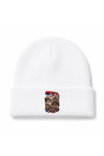 Rabona Fashion Serbia Ornamental Lettering & Medieval Figure Graphic Beanie