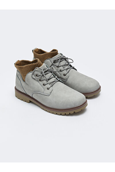 LC Waikiki Faux Leather Men's Lace-Up Boots