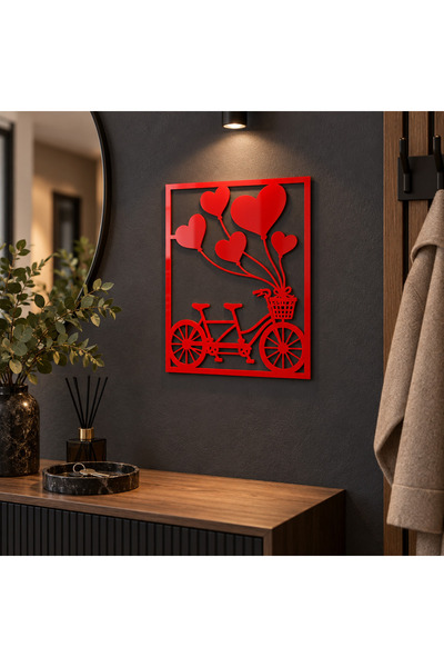 NOOT Tandemul Dragostei – Decorațiune de perete din plexiglas roșu, 24 x 32 cm