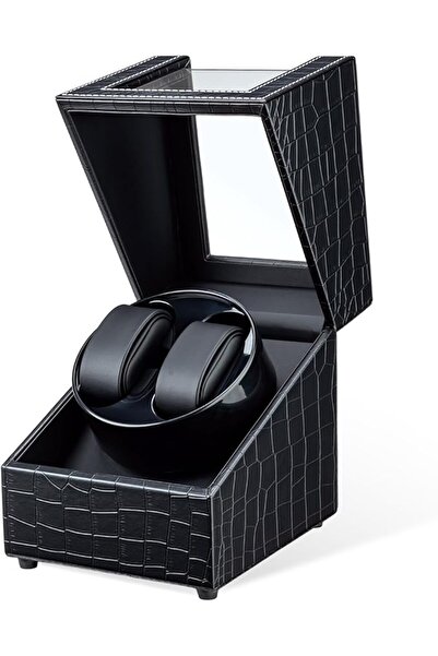 Mcbazel Automatic Watch Winder Leather Double Watch Winder Box,USB-DC Chargin...