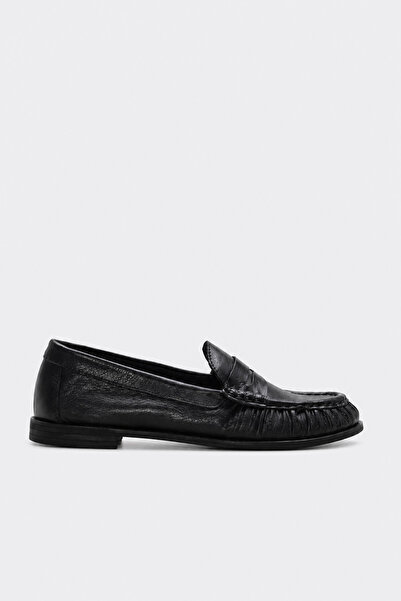 FAST STEP Genuine Leather Black Women's Casual Shoes 319Za1000