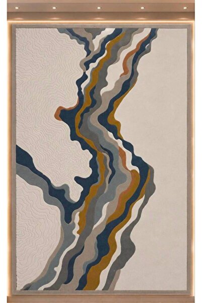 Atlantic Havana Rug Navy and Light Brown