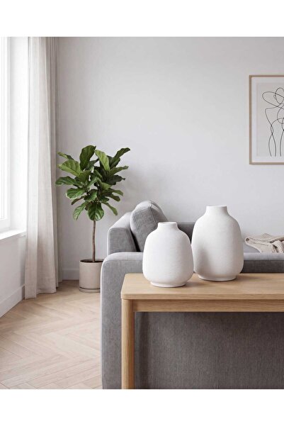 Dropcek eticaret 2'li Dekoratif Bohem Vazo Seti Modern Minimal Masa Üstü Salo...