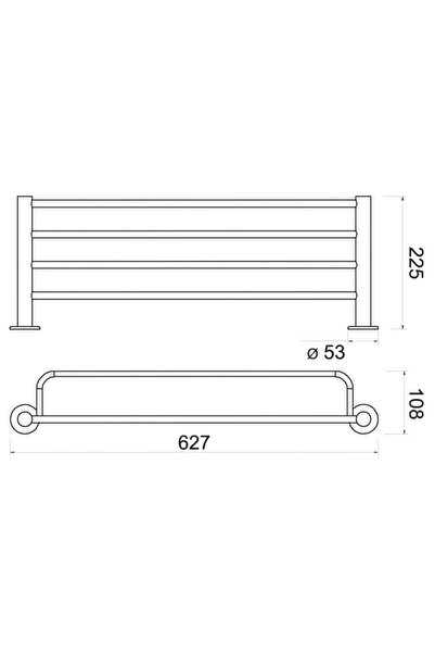 OEM Ferro Smile ASM35 bathroom towel rack, shelf type, 62.7 x 22.5 x 10.8 cm