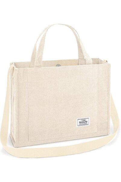 GENERAL BINSUNS Corduroy Tote Bag for Women - Satchel Bag Large Tote Bag Aest...